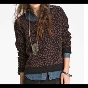 Free People Cheetah Print Sweater